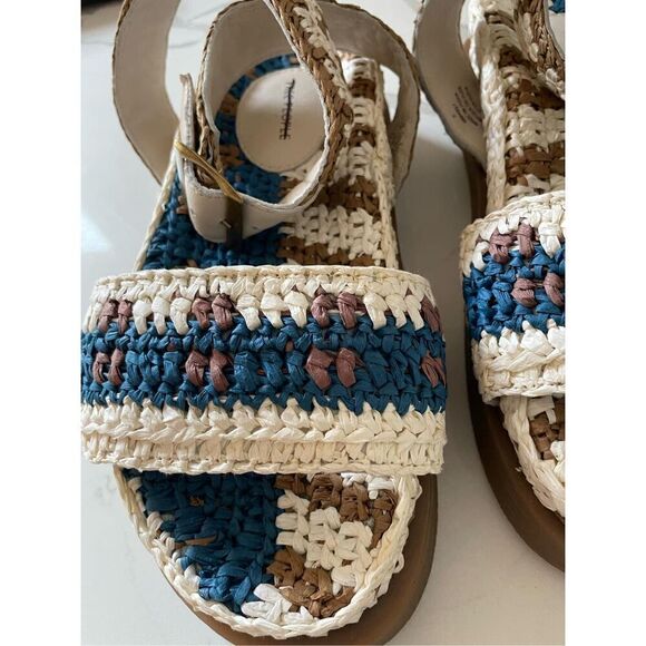New New Free People Roma Raffia Sandals Size 9 - Picture 4 of 7